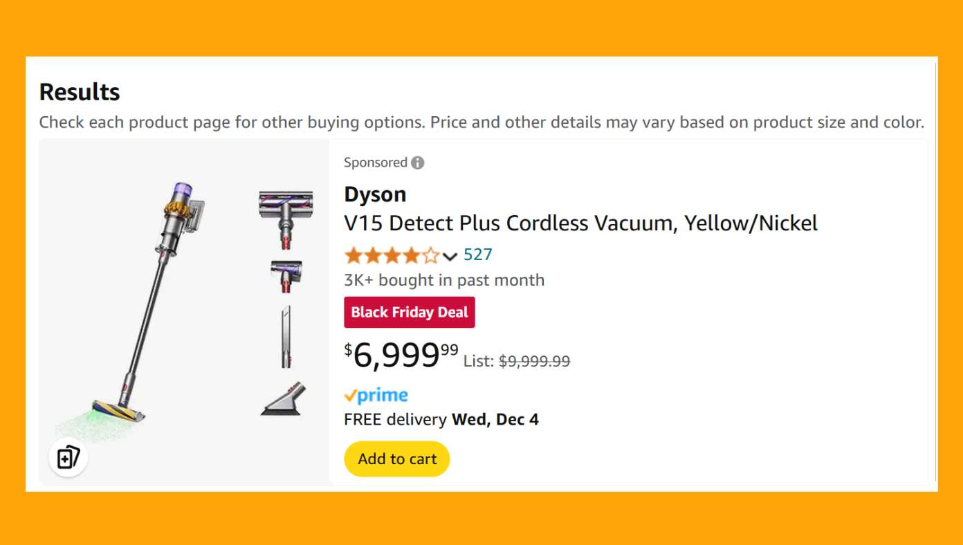 In Huge Black Friday Deal, Dyson Vacuum On Sale For Just $7,000