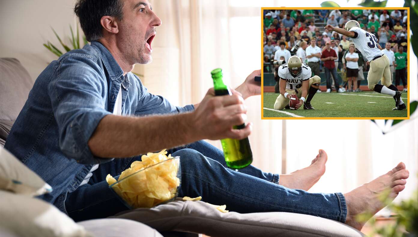 Well-Adjusted Adult Man Pins Emotional State For Next Three Days On 19-Year-Old Kicking Oblong Ball Between Sticks