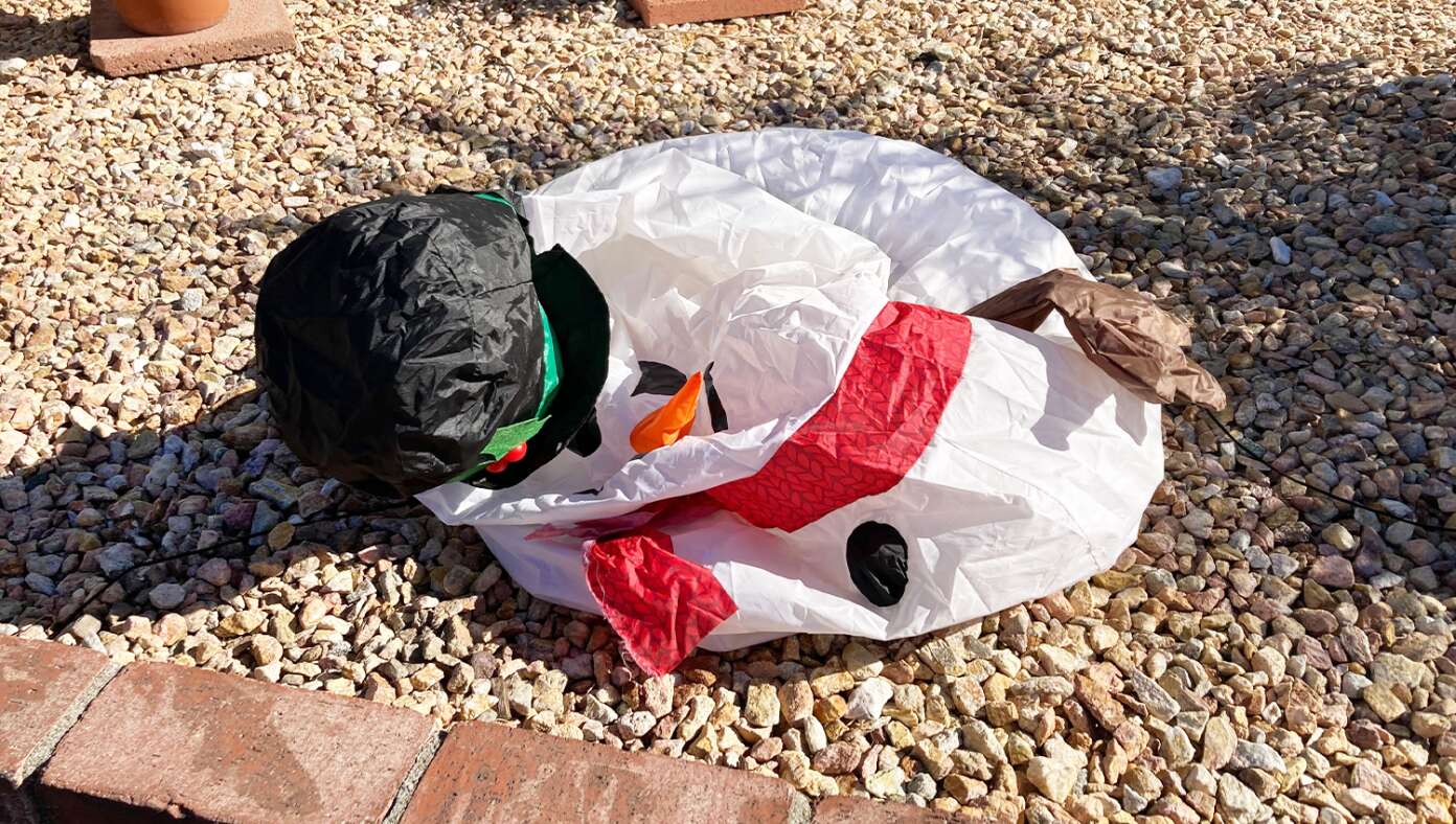 Inflatable Snowman Begins To Wonder What The Point Of Existence Even Is