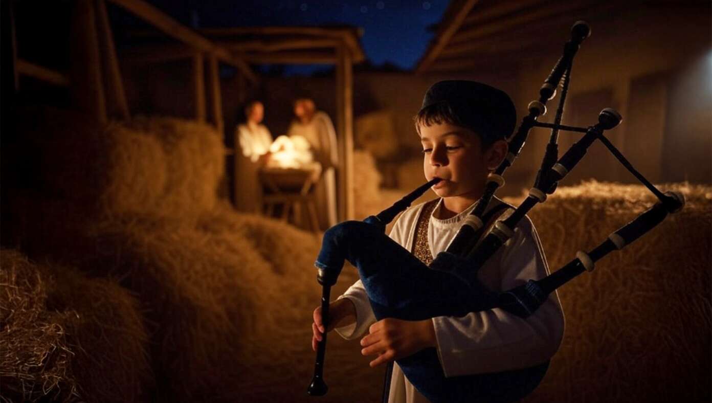 Little Drummer Boy Finally Leaves The Stable And Oh No! Here Comes Little Bagpipe Boy!