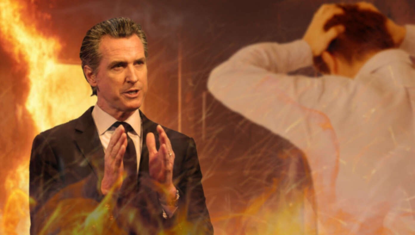 Gavin Newsom Rushes Into Burning Building To Inform Fire Victim Trump Is Bad