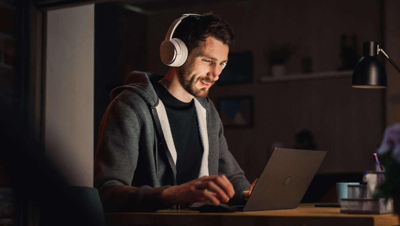 Man Working From Home Finally Ready To Start Day Now That Wife And Kids Are In Bed