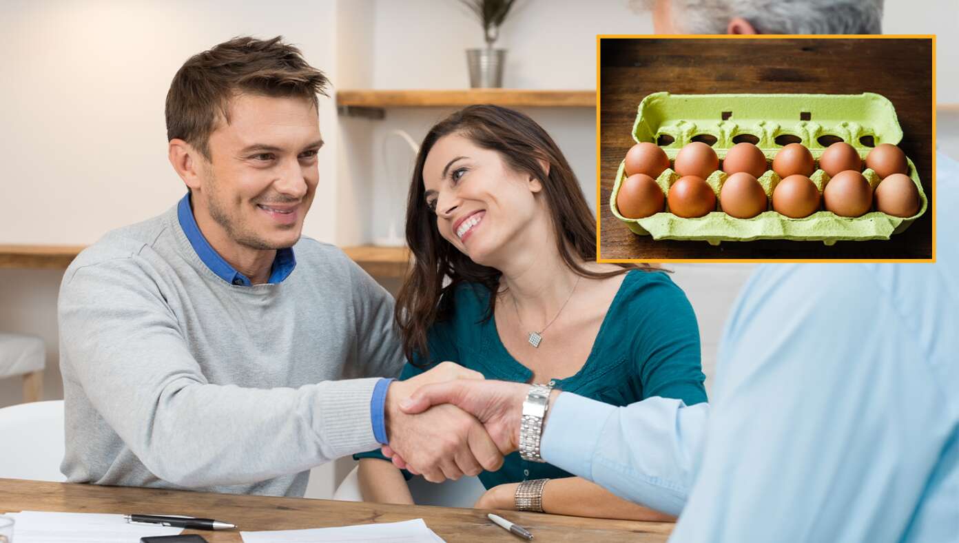 Excited Couple Closes Escrow On Dozen Eggs