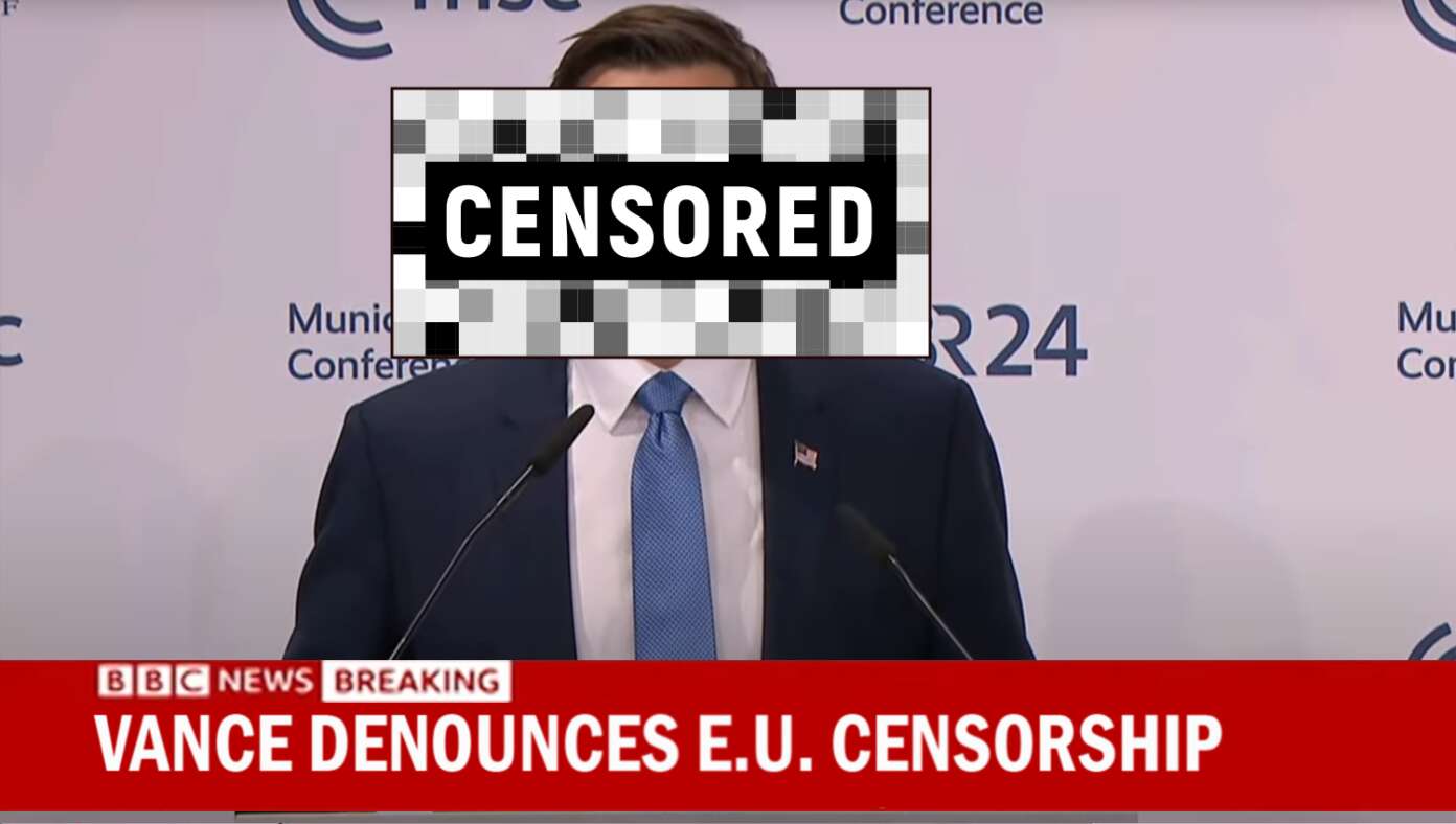 Vance Speech Denouncing E.U. Censorship Censored By E.U.