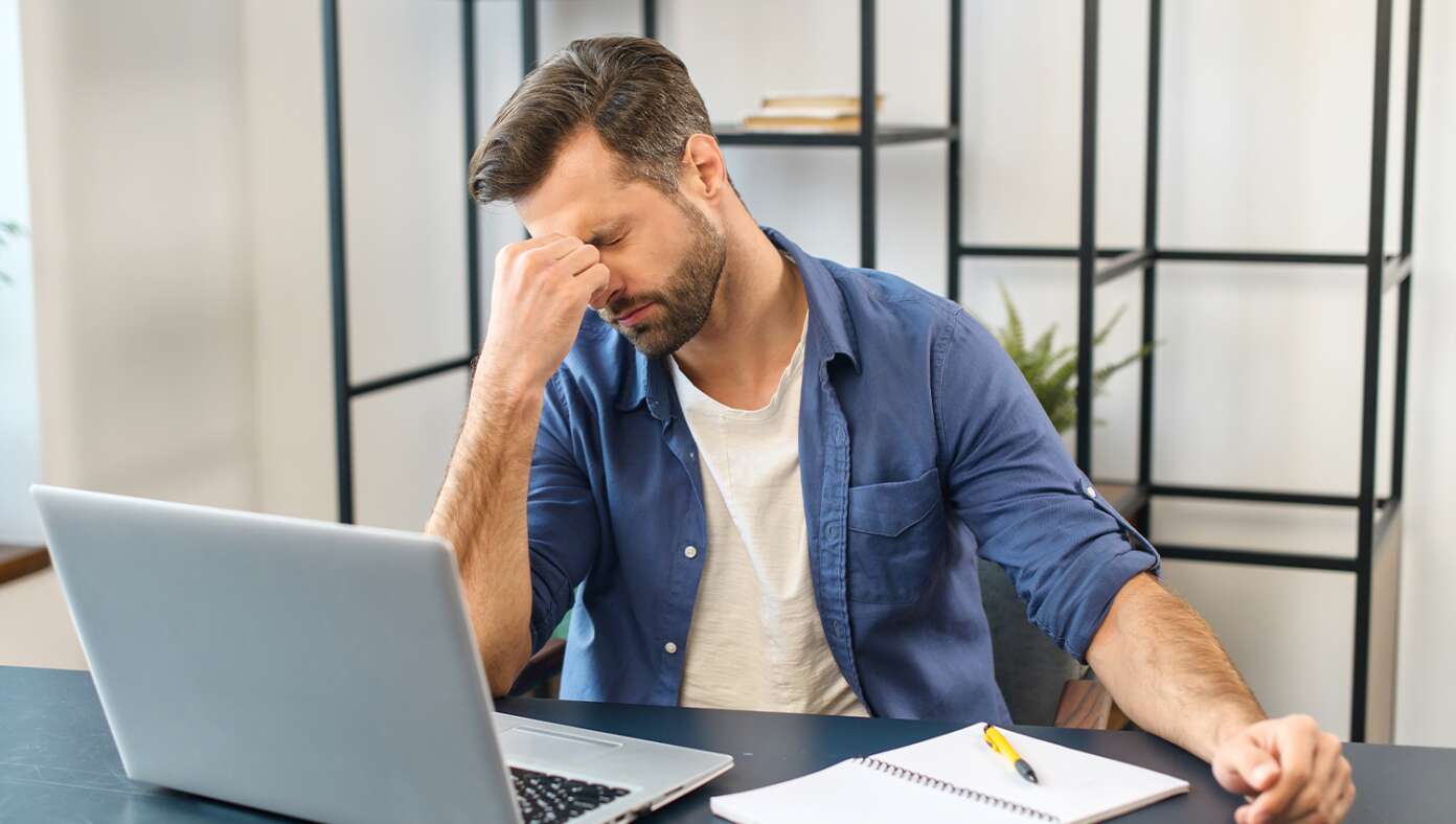 Man Who Works Two Jobs During The Week Preparing Himself For Chaotic Stressful Weekend With Wife And Kids