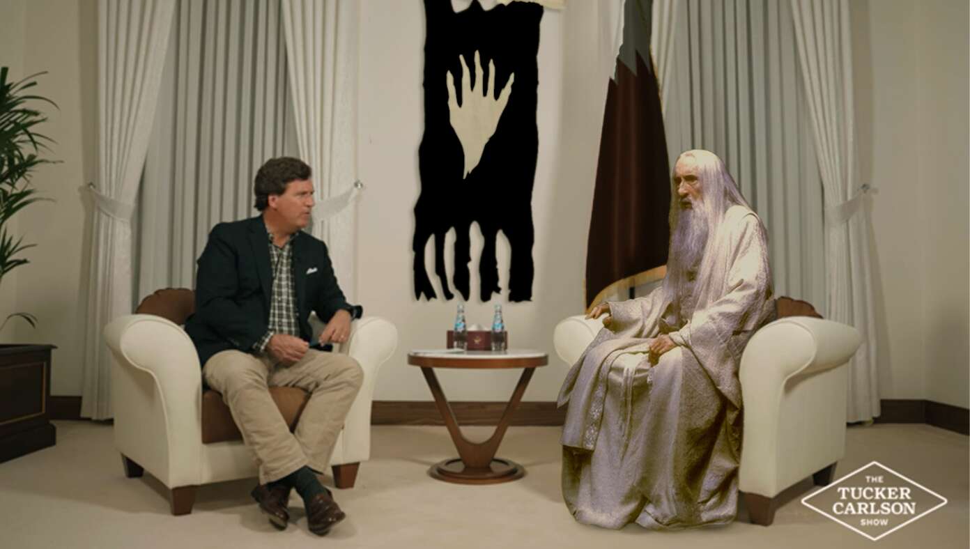 Tucker Interviews Saruman To Talk About Rohan’s Warmongering