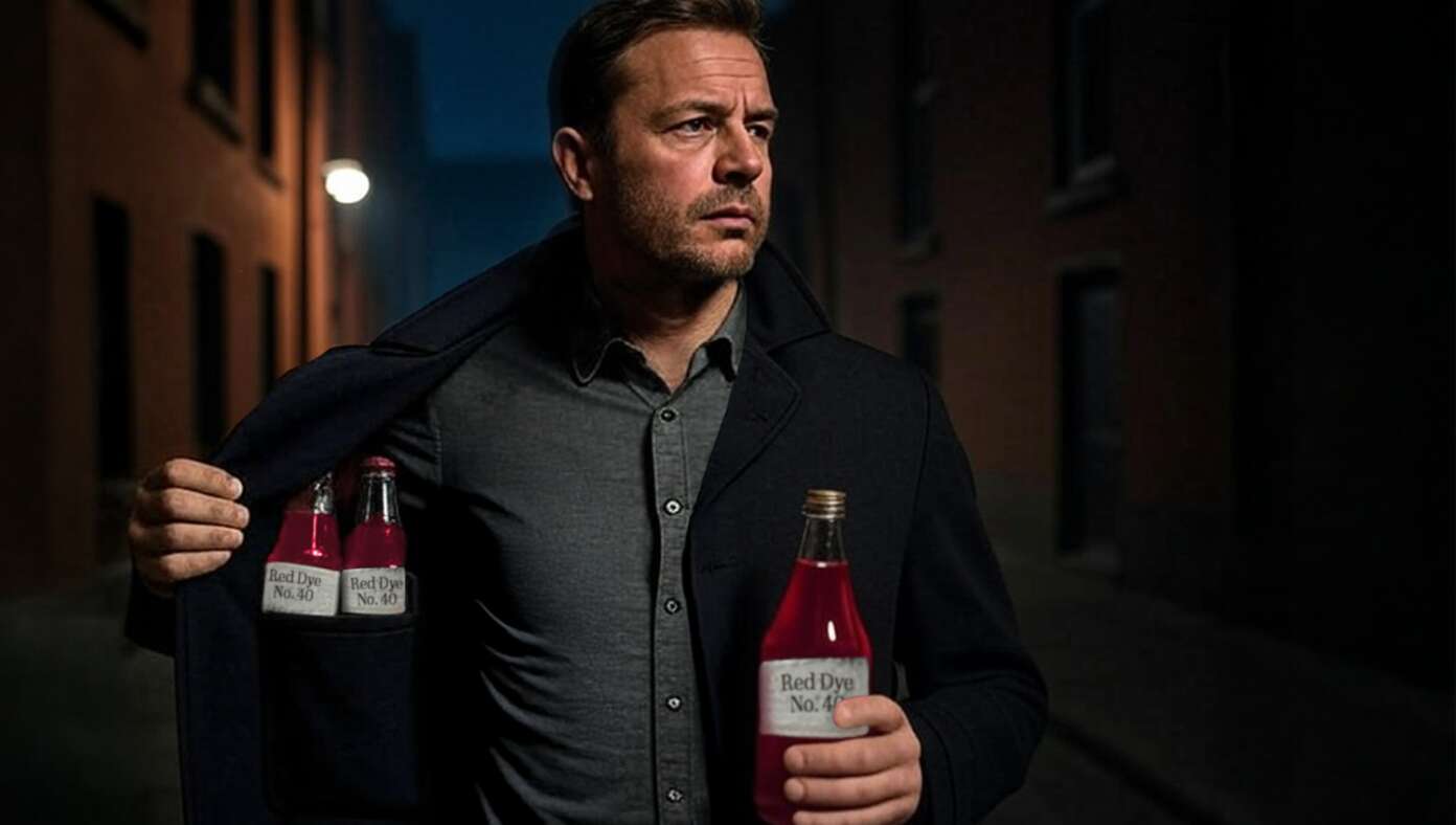‘Hey Man, Want Any Red No. 40?’ Asks Dealer Opening Trench Coat