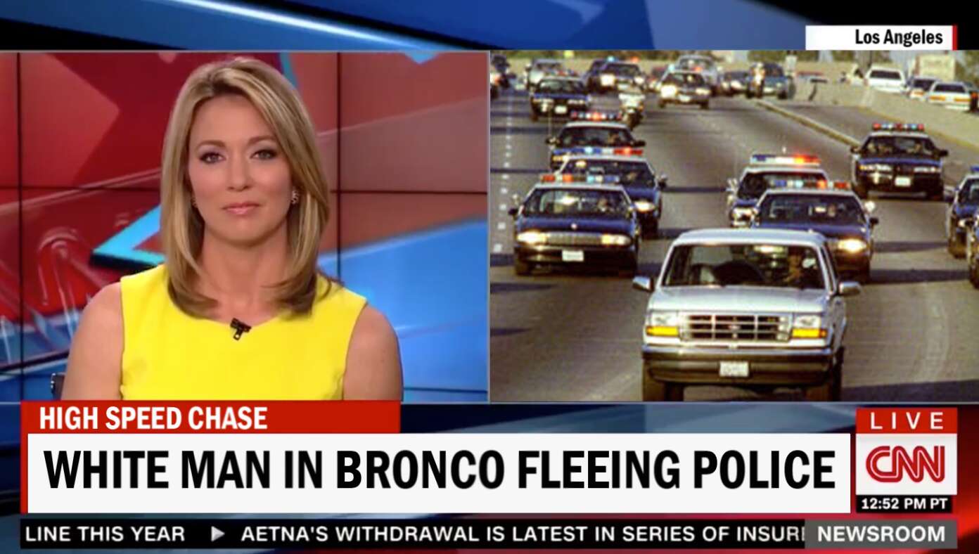 CNN: White Man In Bronco Leading Police On High-Speed Chase