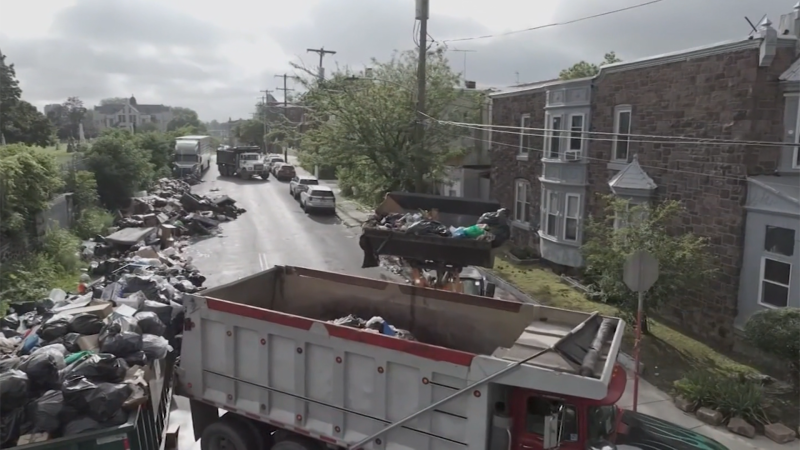 Philly's Looking Trashy: Drone Footage Captures Epic Garbage Mountains After One Week of Strike