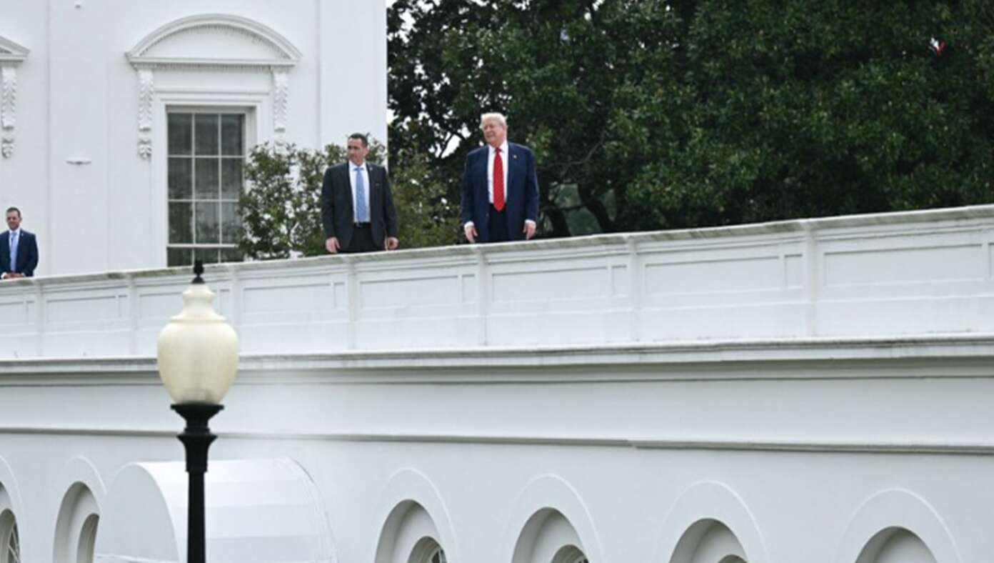 Secret Service In Awe As Trump Walks On Moderately Sloped Roof