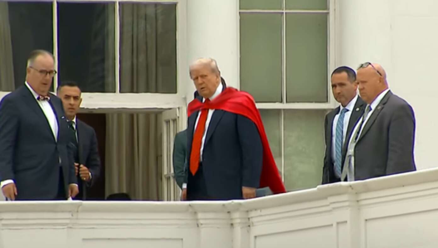 Uh-Oh: Trump Just Watched New ‘Superman’ And Now He’s On The Roof With A Red Blanket Tied Around His Neck