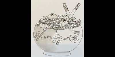 Pasta a la Zentangle Class: Noodle Art Meets Doodle Art