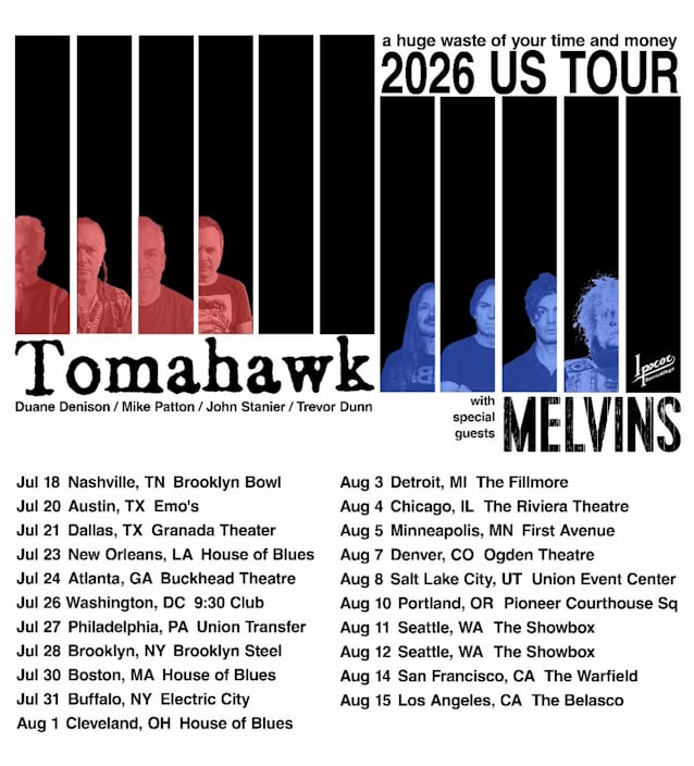 TOMAHAWK To Rip Your Ears Off After 13-Year Nap; Summer Tour Will Be Powered By THE MELVINS’ Cosmic Fuzz