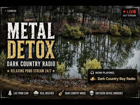🌿 Metal Detox Live | 🎸 Dark Country Radio & Relaxing Pond Stream 24/7