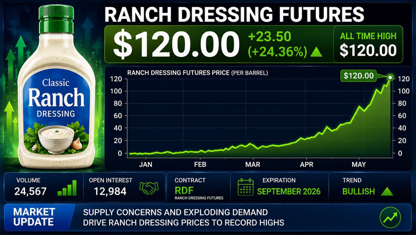 Ranch Dressing Futures Skyrocket To $120 Per Barrel