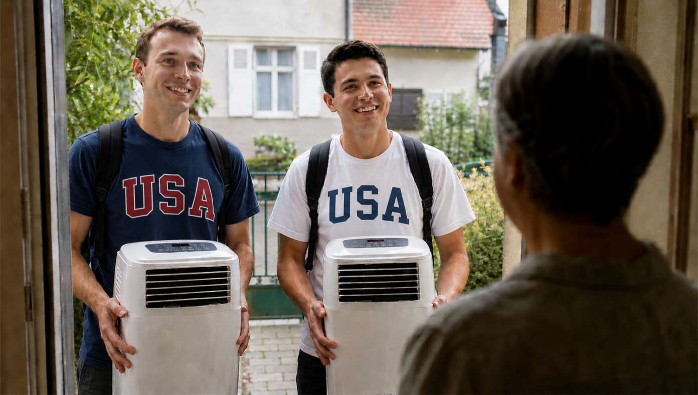 American Missionaries Dispatched To Europe To Spread The Good News About Air Conditioning