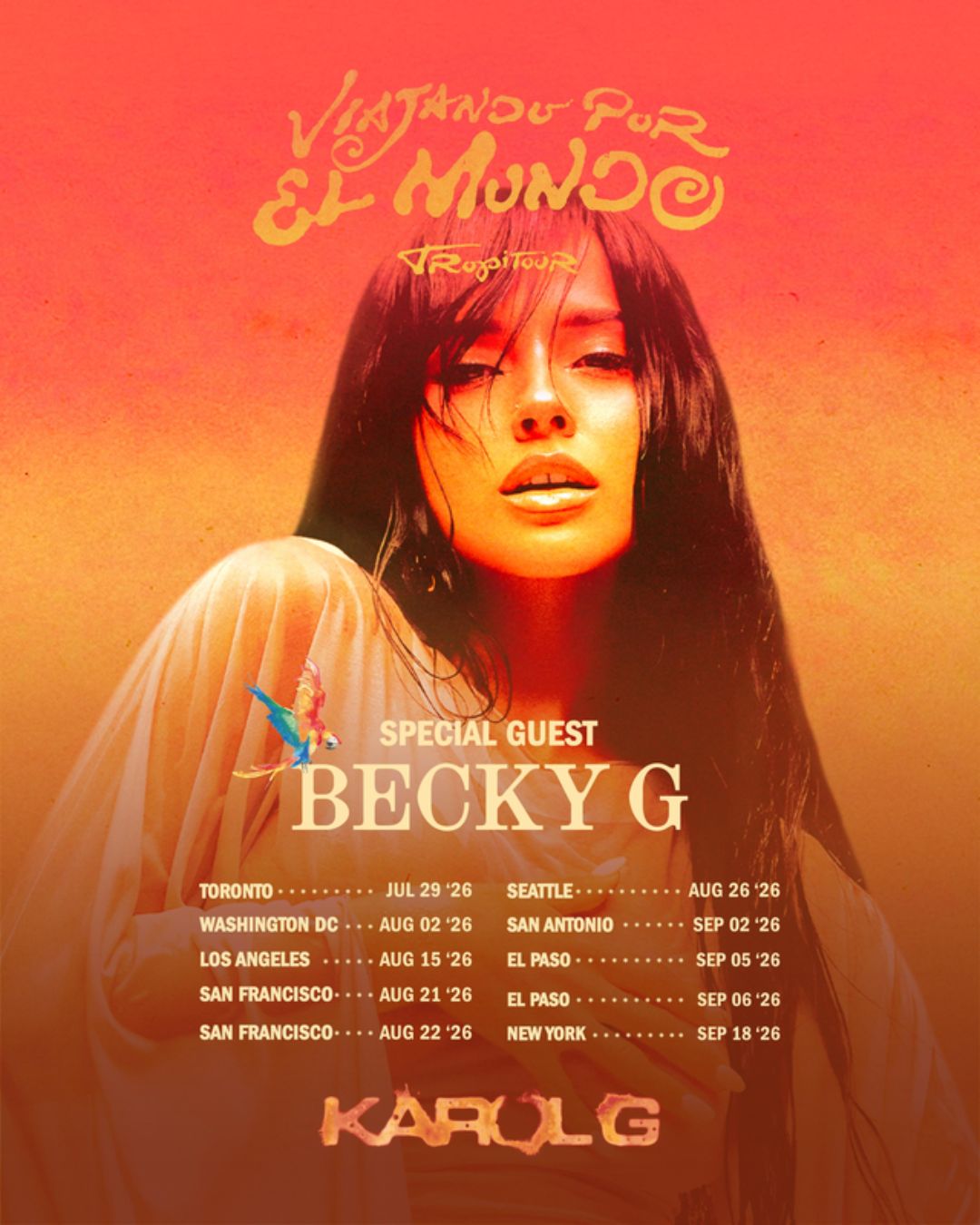 Becky G Joins KAROL G for 2026 Tropitour North America