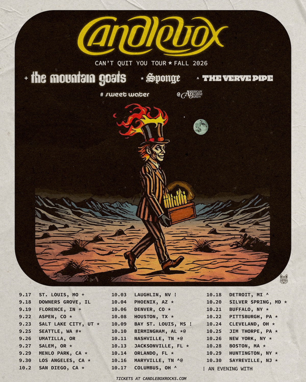 Candlebox Unveils Cant Quit You Fall 2026 US Tour Dates