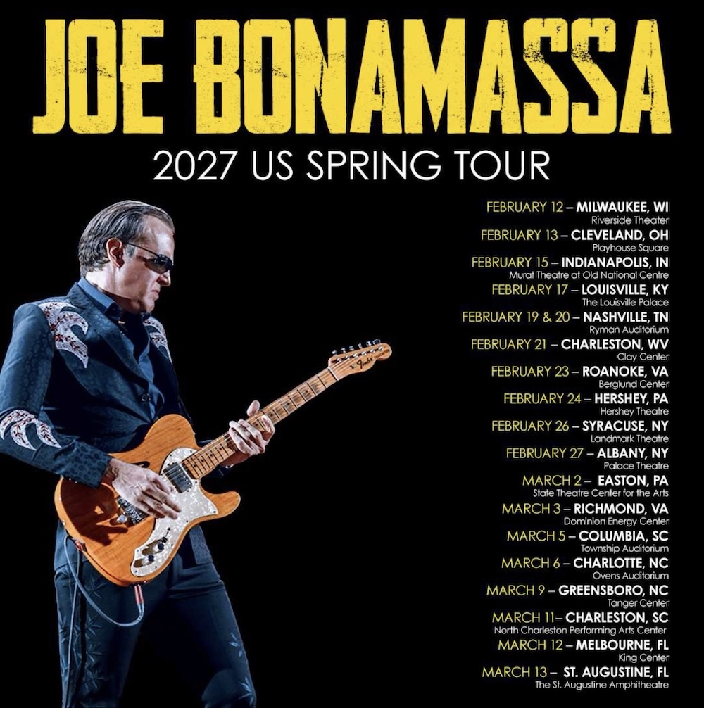 Joe Bonamassa Sets 2027 Winter US Tour Dates