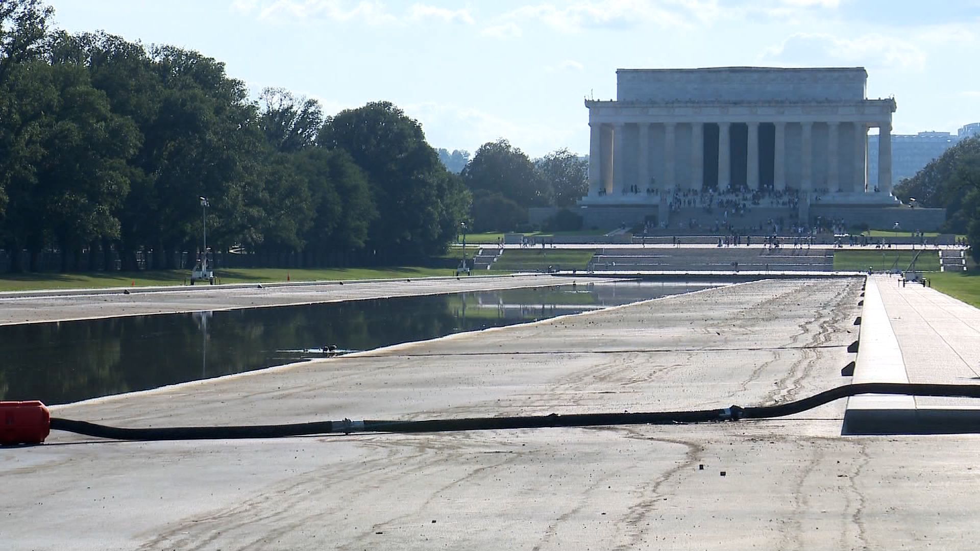 Nation's Iconic Reflecting Pool Takes Brief Vacation