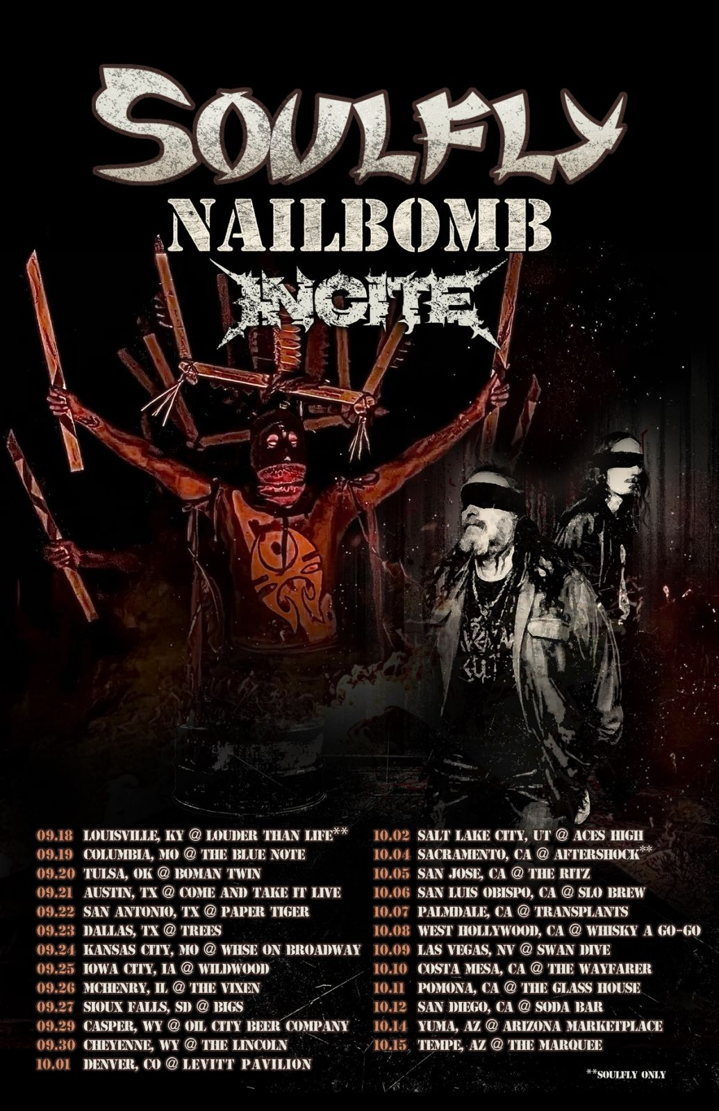Soulfly Hits Road with Nailbomb and Incite this Fall