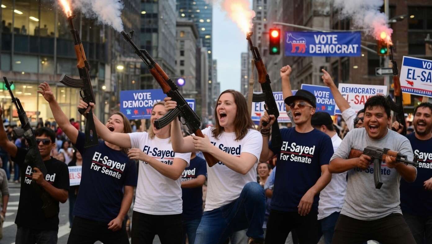 Democrats Celebrate El Sayed Victory By Firing AK 47s Into The Air