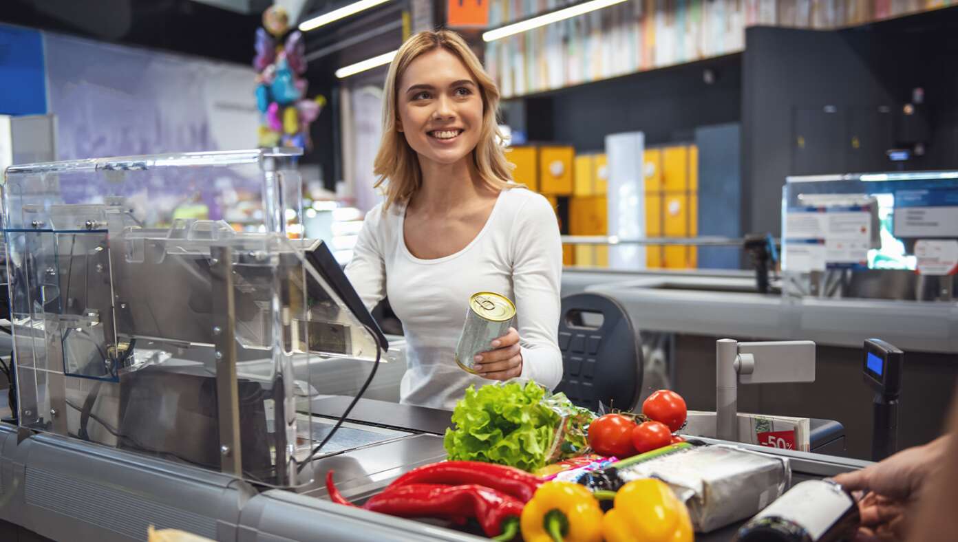 Teenage Cashier Desperately Hoping Middle Aged Man Will Start Up Small Talk With Her