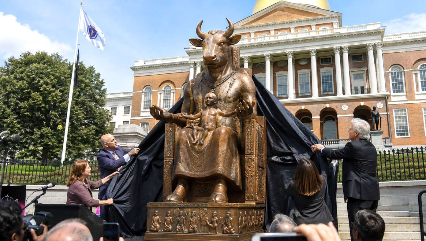 Massachusetts Democrats Unveil Statue Of Molech At State Capitol