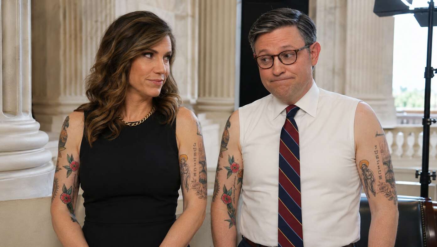 Embarrassing Moment As Mike Johnson And Nancy Mace Realize They Got Matching Tattoos