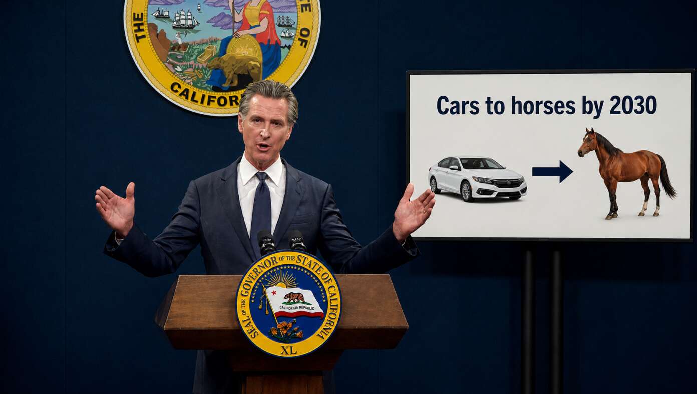 Newsom Signs Law Requiring All Cars To Be Horses By 2030