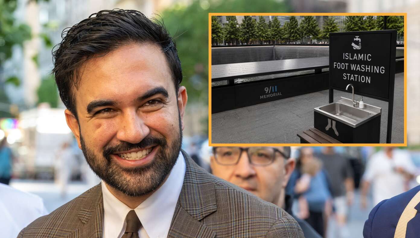 Mamdani Installs Muslim Foot Washing Station At 9/11 Memorial