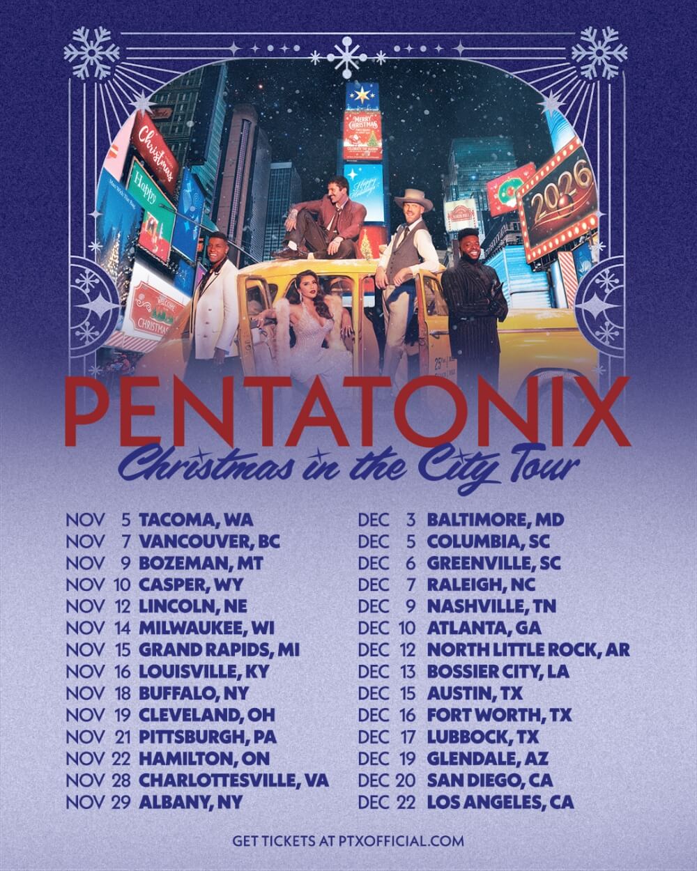 Pentatonix Sets 2026 Christmas in the City Tour Dates