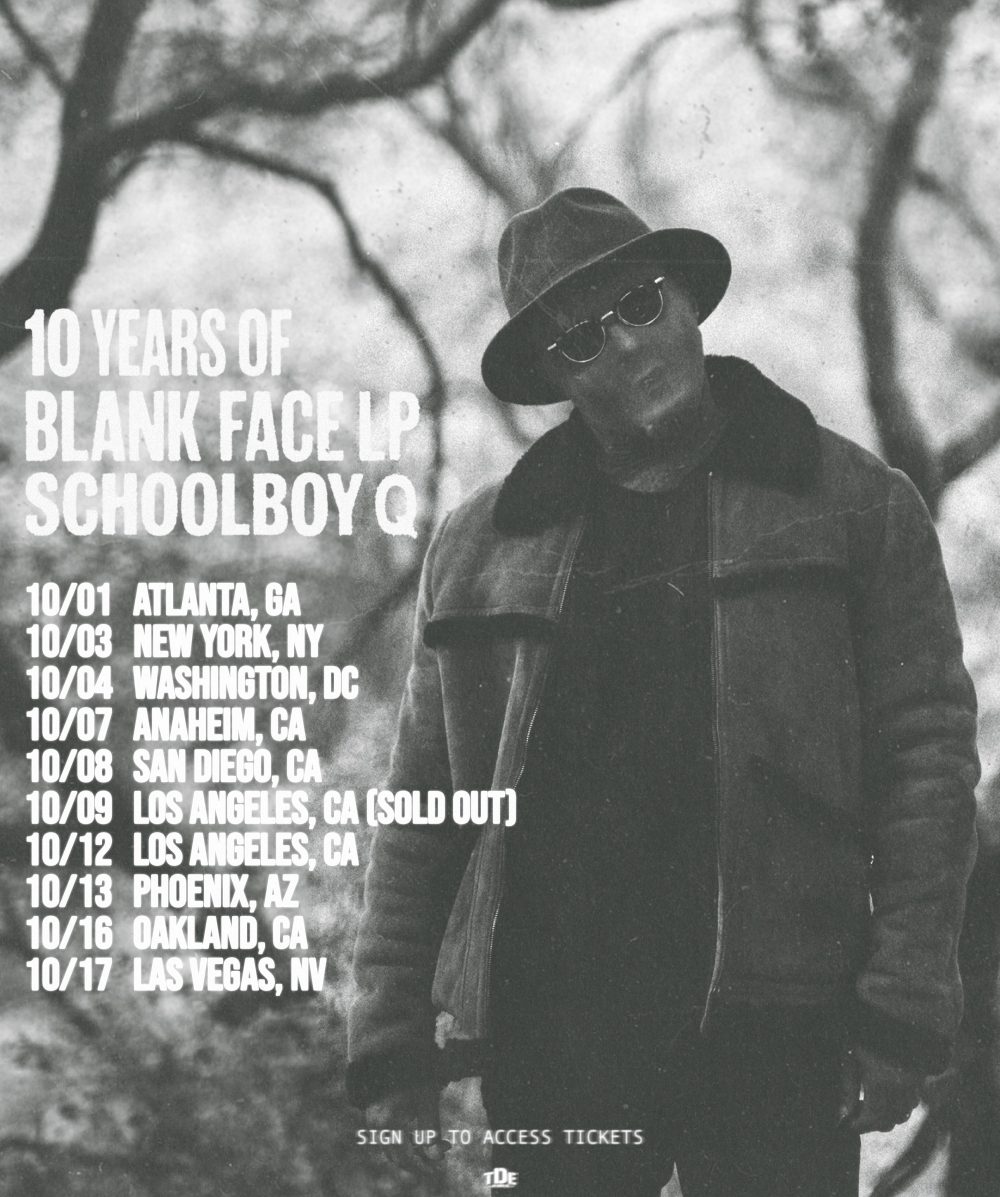 ScHoolboy Q Sets Fall 2026 Tour For Blank Face LP Anniversary