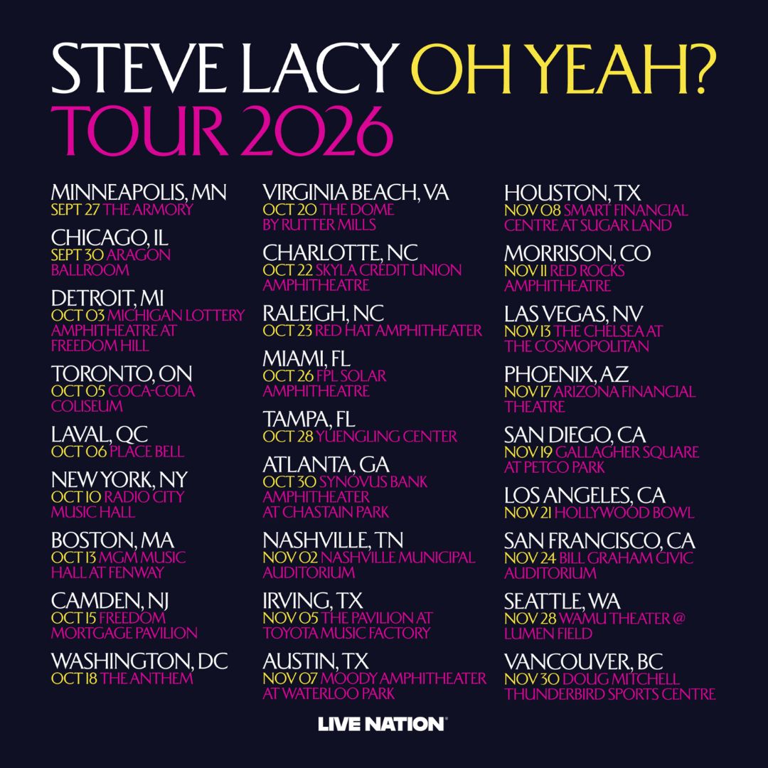 Steve Lacy Hits Road For 2026 Oh Yeah North American Tour