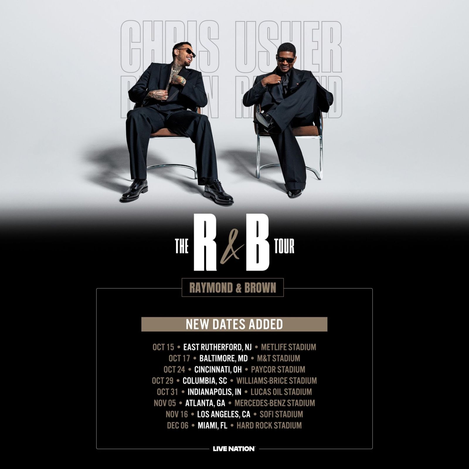 Usher and Chris Brown Expand 2026 Stadium Tour Schedule