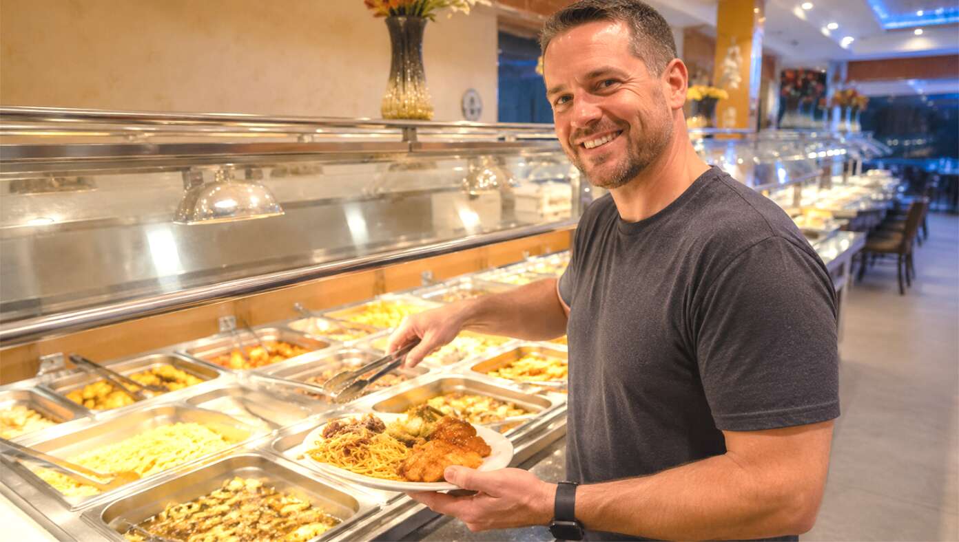 Adventurous Gourmet Samples The Exotic Delicacies Of The Far East At Local Chinese Buffet