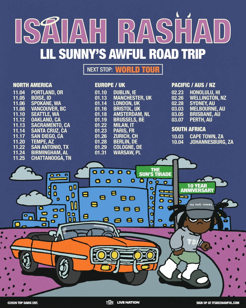 Isaiah Rashad Expands 2026 Tour For Sun's Tirade Anniversary Run