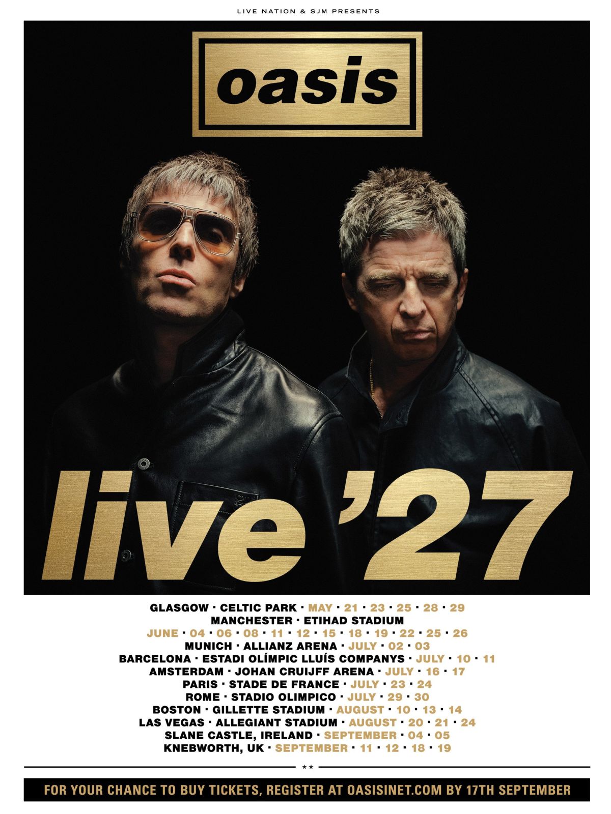 Oasis Unveils Ticket Info For Huge 2027 Concert Tour