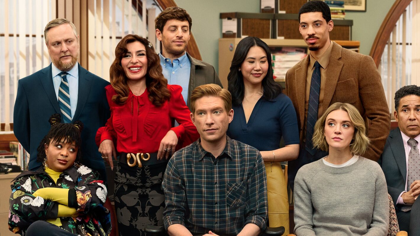 the paper season 1 tim key gbemisola ikumelo sabrina impacciatore alex edelman domhnall gleeson ramona young melvin gregg chelsea frei oscar nunez 1420x798