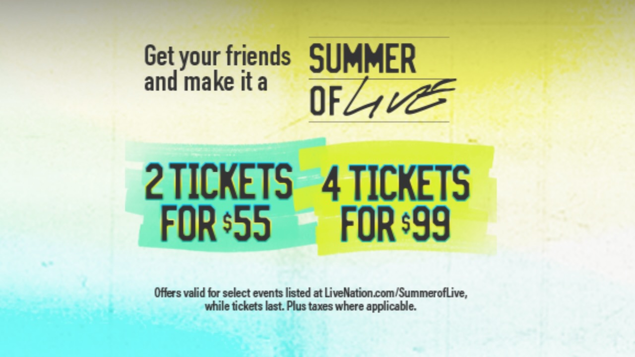 Ticketmaster Offers 2 for 55 Dollar Tickets Until September 29th