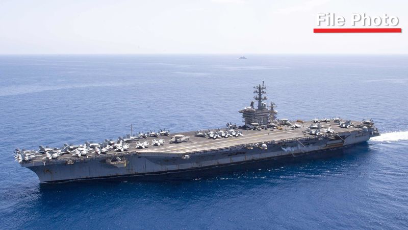 US Navy Lands Plane Mostly On Aircraft Carrier