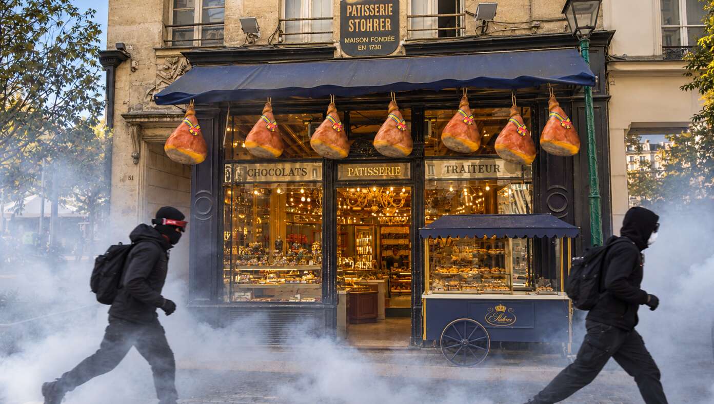 French Shop Owners Hang Hams Over Doorposts So Rioters Will Pass Them By