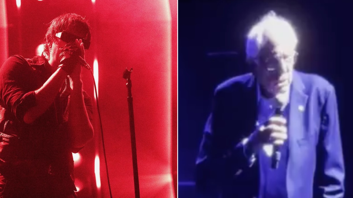 AOC and Bernie Sanders Intro The Strokes at NYC Concert