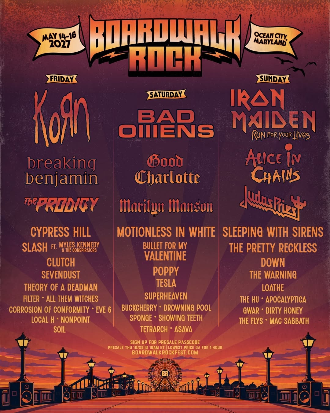 Iron Maiden Tops 2027 Boardwalk Rock Fest Bill