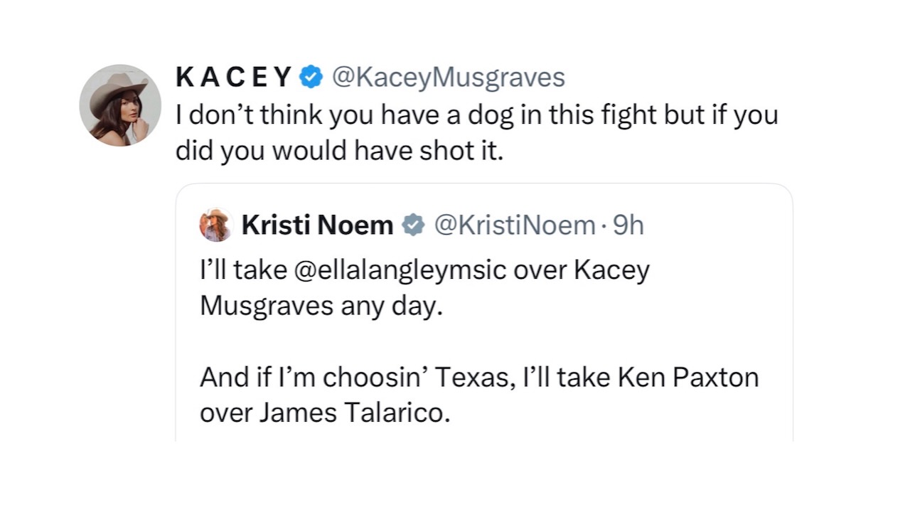 Kacey Musgraves Disses Governor Kristi Noem