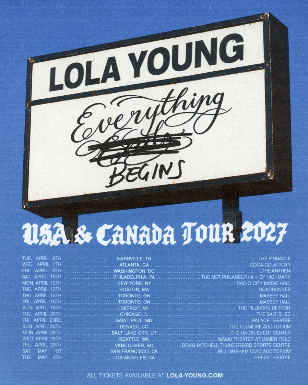 Lola Young Sets 2027 North American Everything Begins Tour